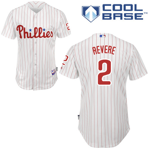 Ben Revere #2 MLB Jersey-Philadelphia Phillies Men's Authentic Home White Cool Base Baseball Jersey